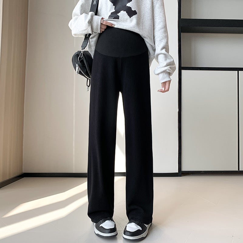 Maternity Straight-Leg Trousers Spring Autumn Creamy-white - Image 3