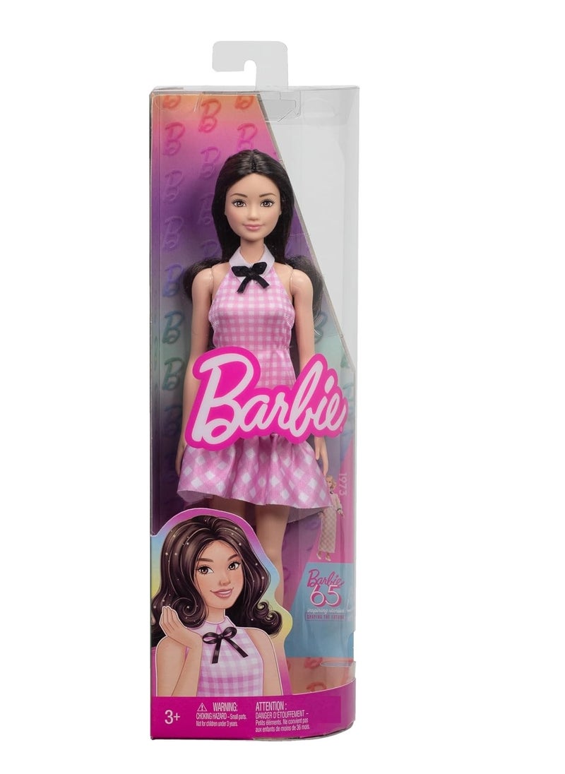Barbie Barbie Fashionistas Doll with Black Wavy Hair, Pink Gingham Dress & Accessories  - Image 2