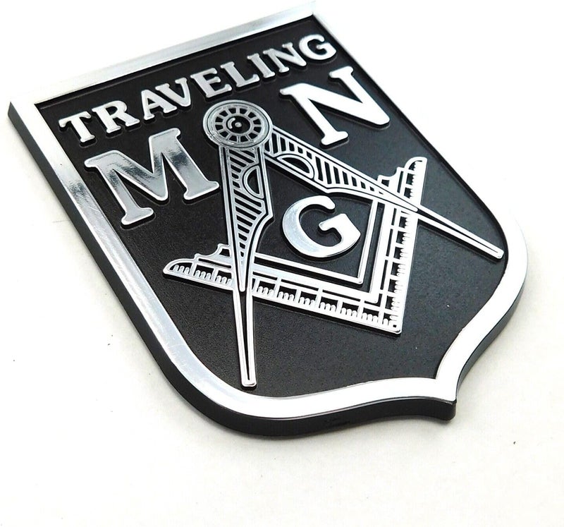 Car Chrome Decals Masonic Traveling Man Car Emblem Sticker - Image 1