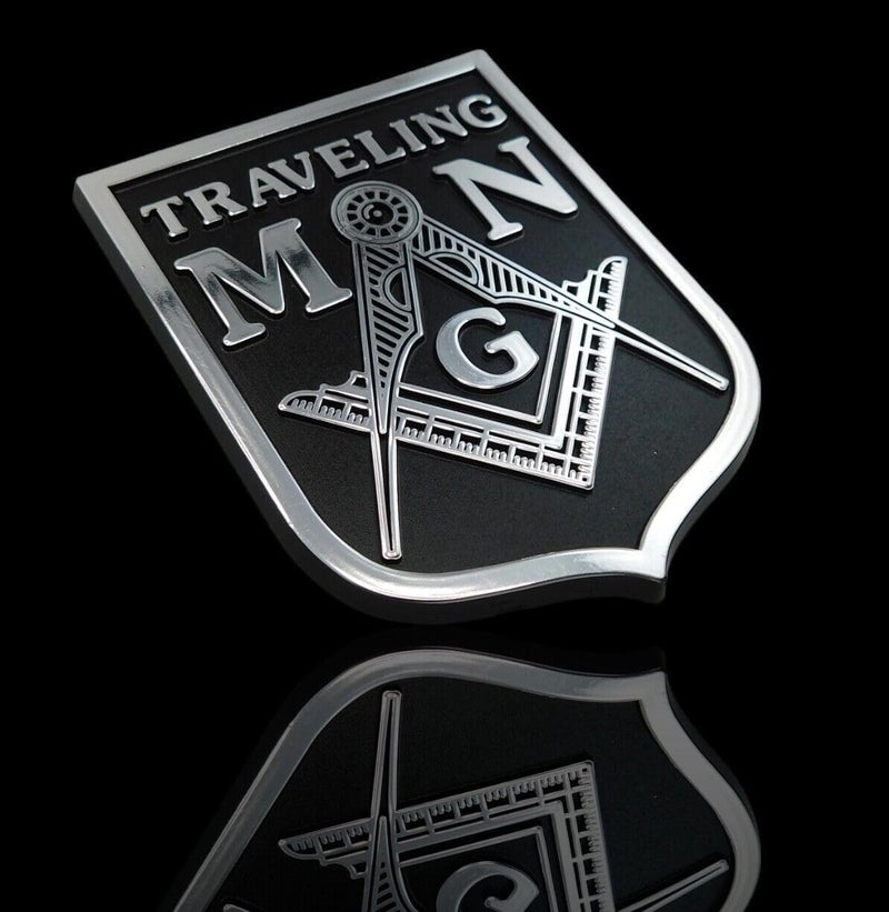 Car Chrome Decals Masonic Traveling Man Car Emblem Sticker - Image 3