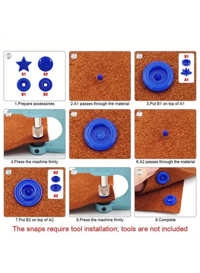 25 Sets T5 Plastic Buckle Press Buttons Star Snap Fasteners Color B46 For DIY Craft Sewing Bag Garment - Image 3