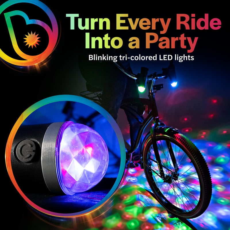 Brightz Disco Bike Lights LED Bicycle Lights RGB Burning Man Lights BMX Bike Accessories Bike Decorations Bike Light Bike Lights Kids Burning Man Bike Lights Bicycle Accessories Men Women Boys Girls - Image 3