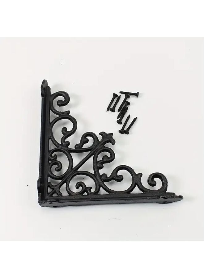 2pcs Vintage Cast Iron Corner Shelf Bracket Heavy Duty 12cm Rustic Patio Home Storage - Image 4