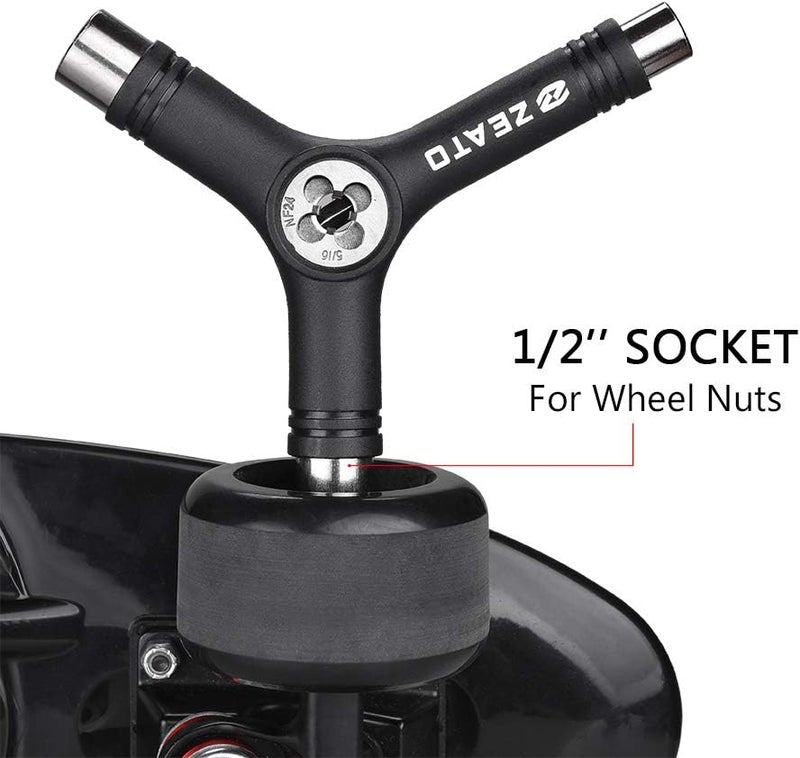 Zeato All-in-One Skate Tools Multi-Function Portable Skateboard T Tool Accessory with T-Type Allen Key and L-Type Phillips Head Wrench Screwdriver - Image 4