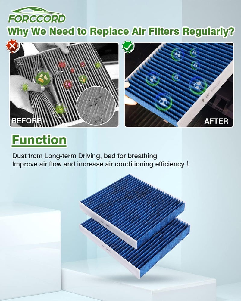 Forccord 2-Pack Activated Carbon Cabin Air Filter - Image 5
