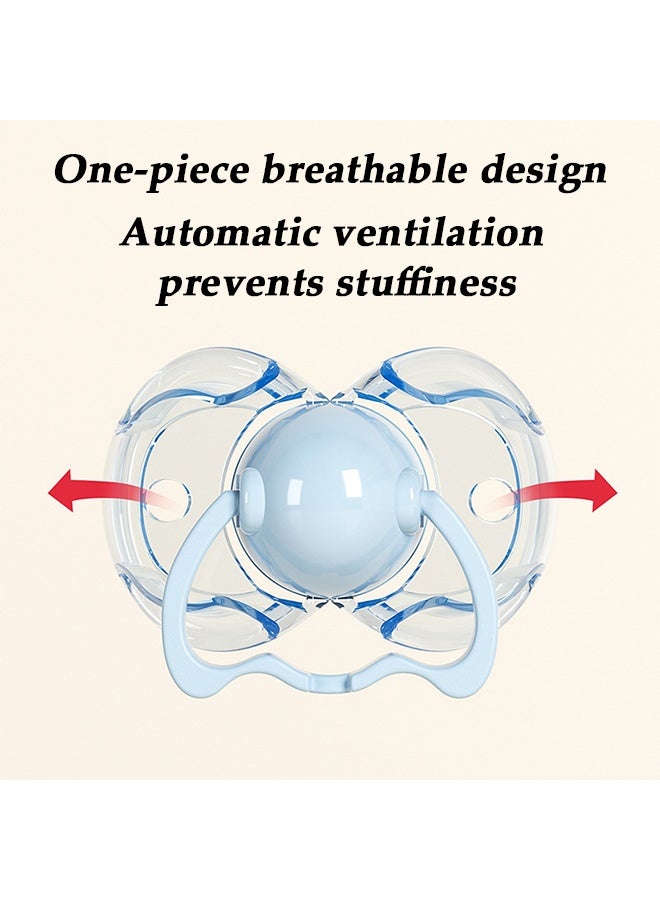 طقم لهايات من 3 قطع | لهاية أطفال بتصميم من قطعة واحدة بفتحات تهوية كبيرة | لهاية سيليكون آمنة وخالية من مادة BPA | من 0 إلى 3 سنوات | غطاء غبار مدمج - Image 5