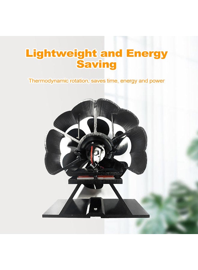 6 Blades Heat Powered Stove Fan Silent Fireplace Fan Quickly Warm Air Stove Fan Non-Electric Firepace Fan for Log/Gas/Pallet/Wood Burning/Indoor/Outdoor/Camping Stoves