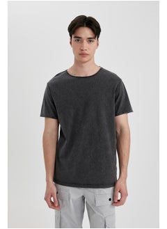 Man Regular Fit Crew Neck Short Sleeve Knitted T-Shirt