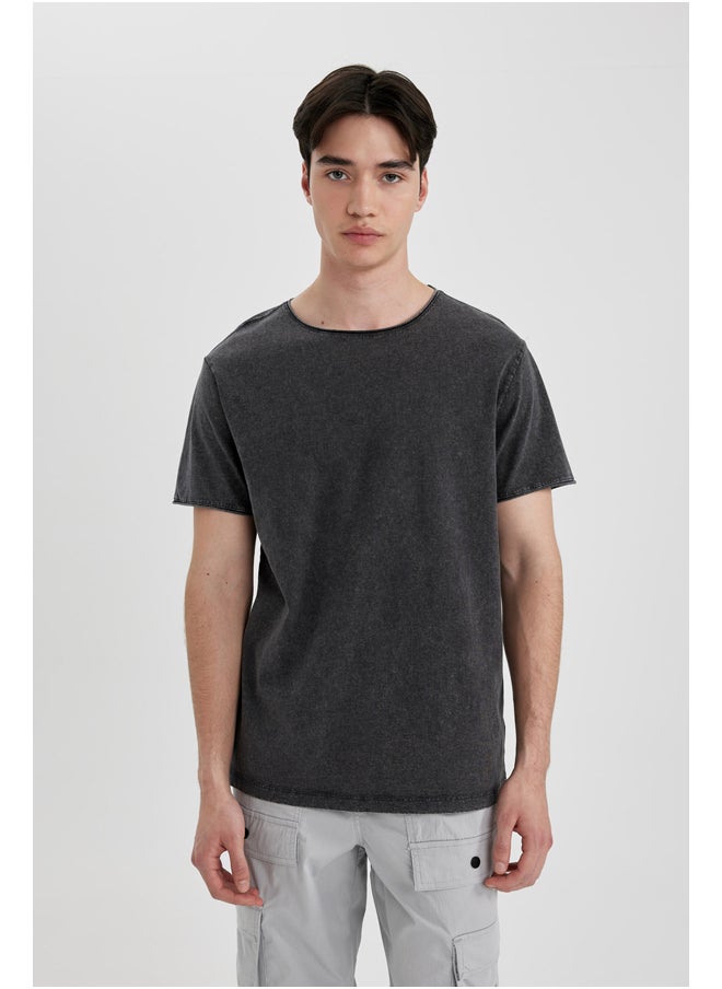 DeFacto - Man Regular Fit Crew Neck Short Sleeve Knitted T-Shirt - Image 1
