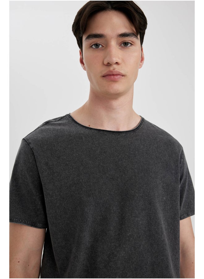 DeFacto - Man Regular Fit Crew Neck Short Sleeve Knitted T-Shirt - Image 1