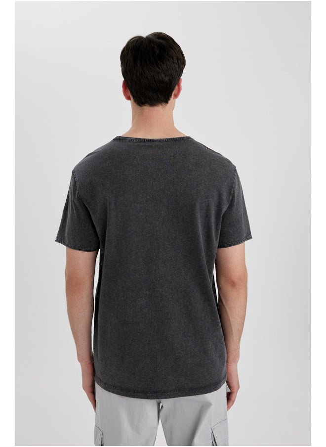 DeFacto - Man Regular Fit Crew Neck Short Sleeve Knitted T-Shirt - Image 1