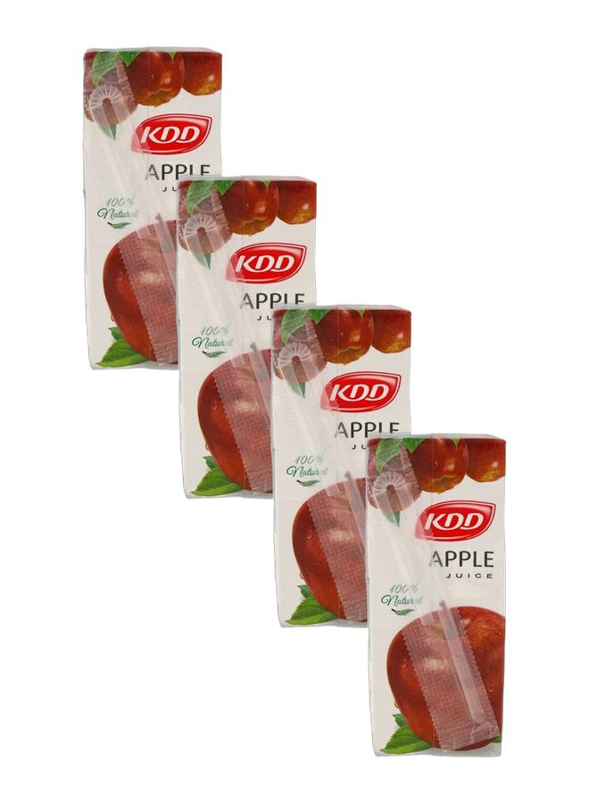 KDD 100% Natural Juice Apple 180ml, Bundle of 4  - Image 1