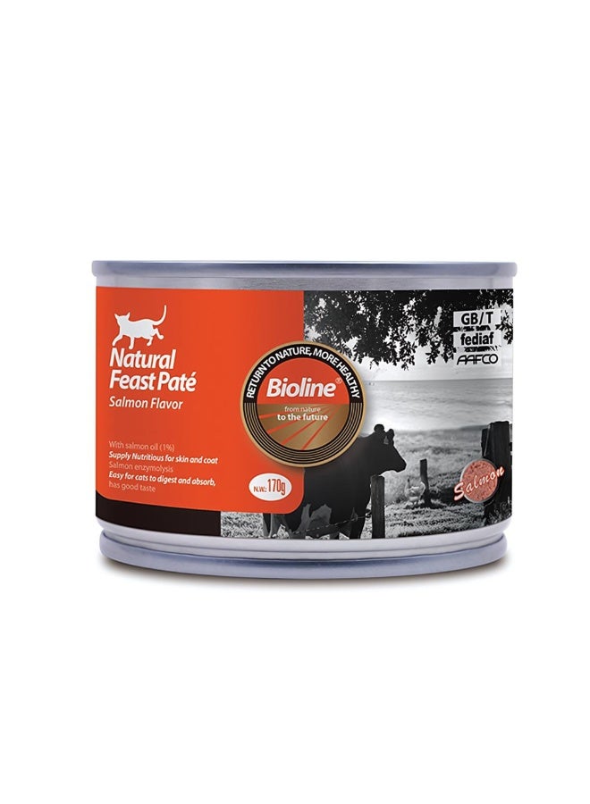 Bioline Natural Feast Pate Cat Can Salmon Flavor 6x170g (6pcs)