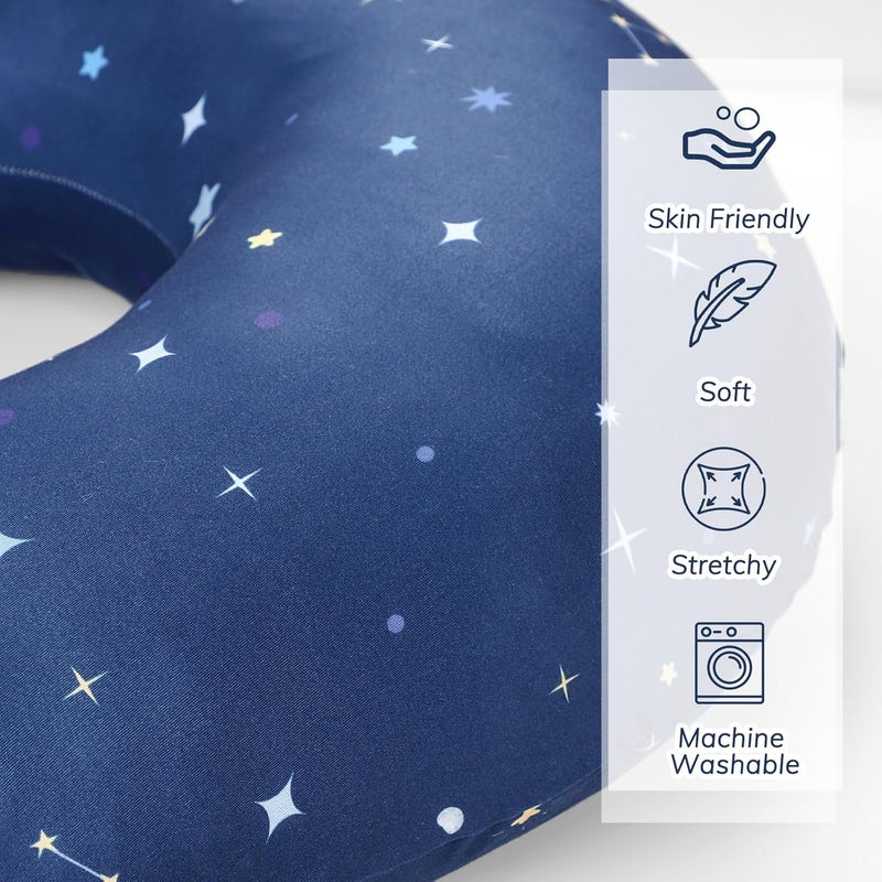 Pea Pod Nursing Pillow Cover 2 Pack Soft  Adorable Slipcovers for Breastfeeding Pillows Comfortable Stretchy Feeding Pillow Covers for Baby Girls Boys Newborn Removeable Pillow Case Outer Space - Image 5
