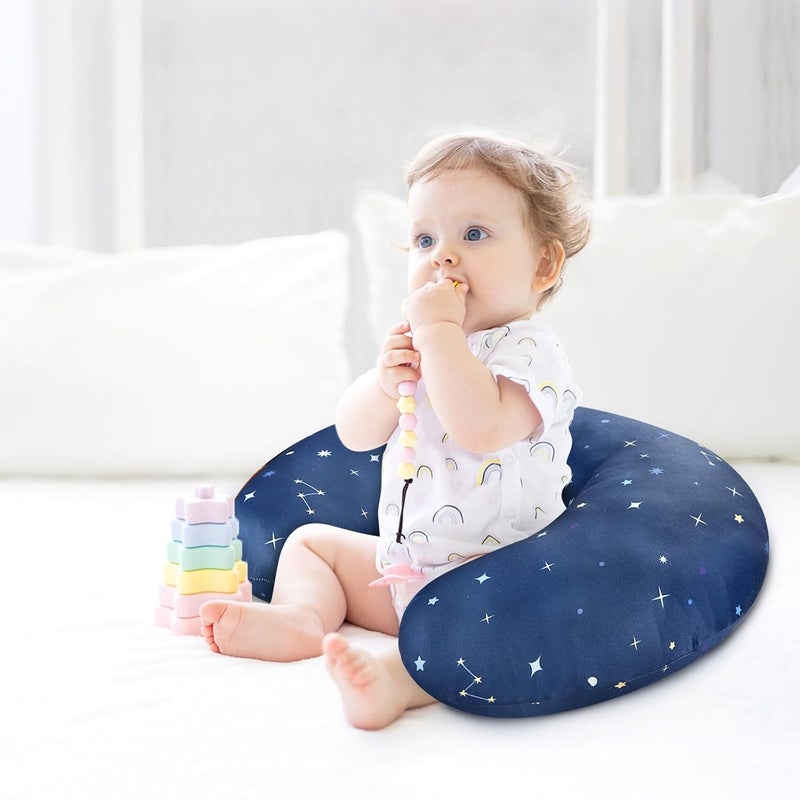 Pea Pod Nursing Pillow Cover 2 Pack Soft  Adorable Slipcovers for Breastfeeding Pillows Comfortable Stretchy Feeding Pillow Covers for Baby Girls Boys Newborn Removeable Pillow Case Outer Space - Image 2