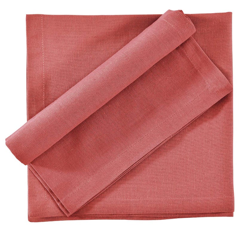 Fingercraft Cloth Napkins Cotton Linen Blend Fabric 12 Pack Premium Quality Mitered Corners For Every Day Use Napkins Are Pre Shrunk And Good Absorbency Easter Color Coral - Image 3