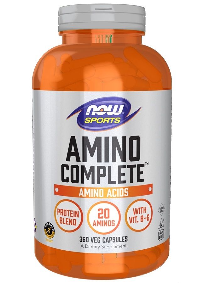 now Sports Nutrition, Amino Complete™, Protein Blend With 21 Aminos and B-6, 360 Veg Capsules - Image 1