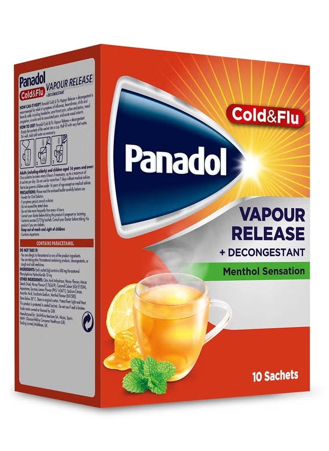 Panadol Cold & Flu Vapour Release Sachets (Pack of 10)  - Image 1