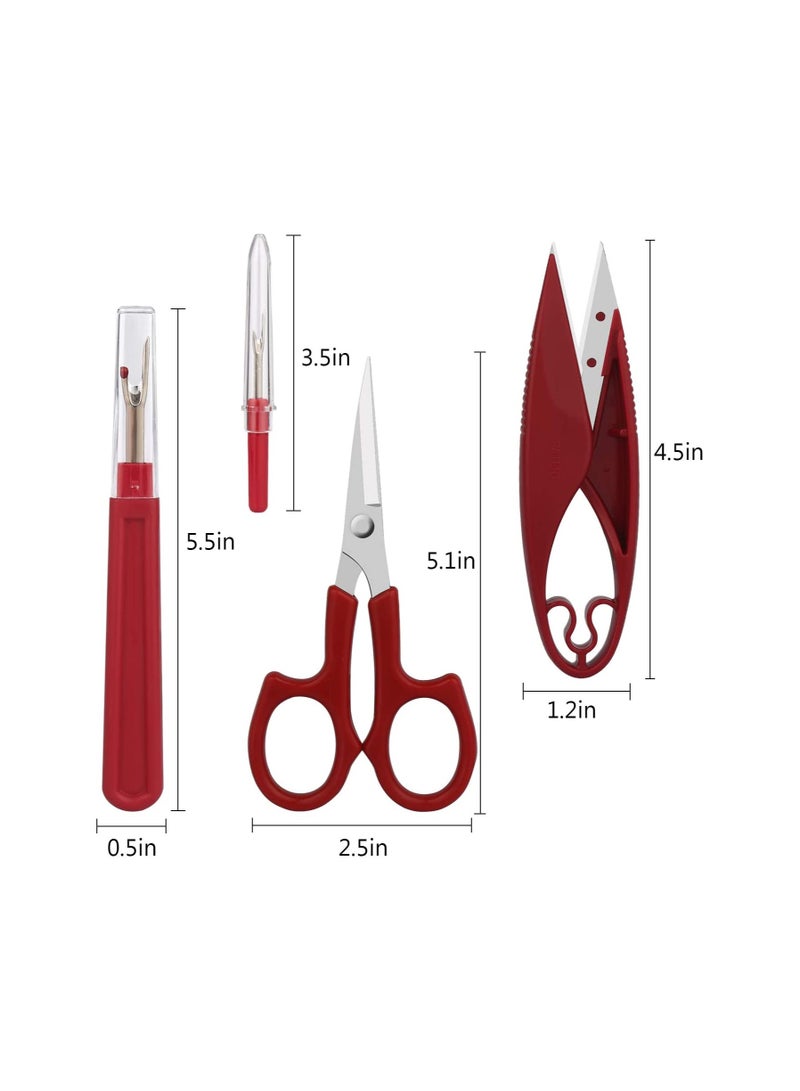 HighQuality Sewing Seam Ripper Tool Set with 2 Large and 2 Small Rippers, Includes Thread Snips and 5Inch Scissors for Easy Stitch Removal - Image 2