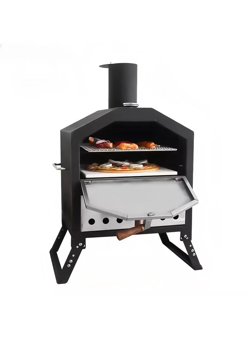 Albawadi Kitchen Pizza Oven BBQ Grill with Folding Stand Use Fire Wood Charcoal  - Image 1