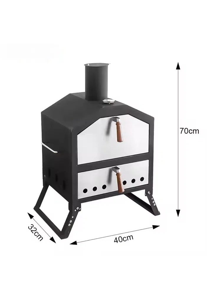 Albawadi Kitchen Pizza Oven BBQ Grill with Folding Stand Use Fire Wood Charcoal  - Image 3