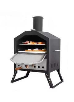 Albawadi Kitchen Pizza Oven BBQ Grill with Folding Stand Use Fire Wood Charcoal  - Image 4