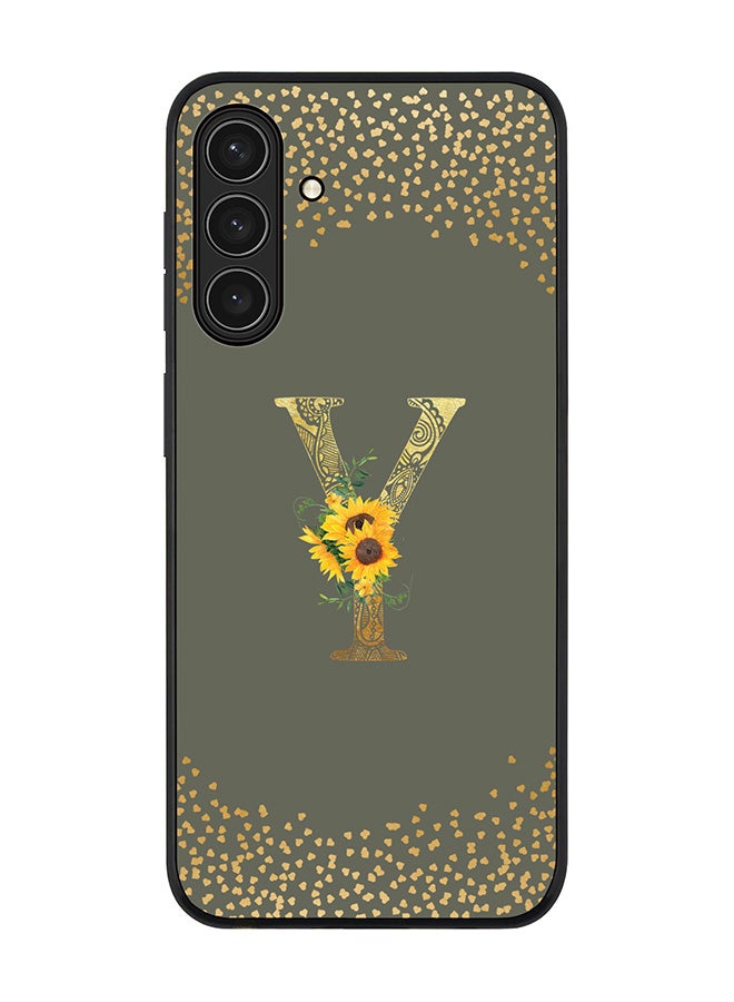 Stylizedd For Samsung Galaxy A17 / A17 4G Case,Slim fit Camera Protection, Shockproof Thin Phone cover  - Custom Floral Monogram - Y  (Olive Green )