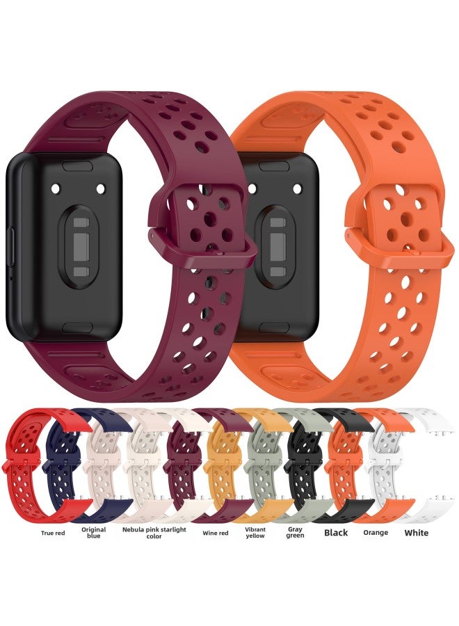 Loquat For Samsung Fit3 Monochrome Breathable Silicone Strap Galaxy Fit3 WATCH SM R390 Color Buckle-Color:gray Green  - Image 3