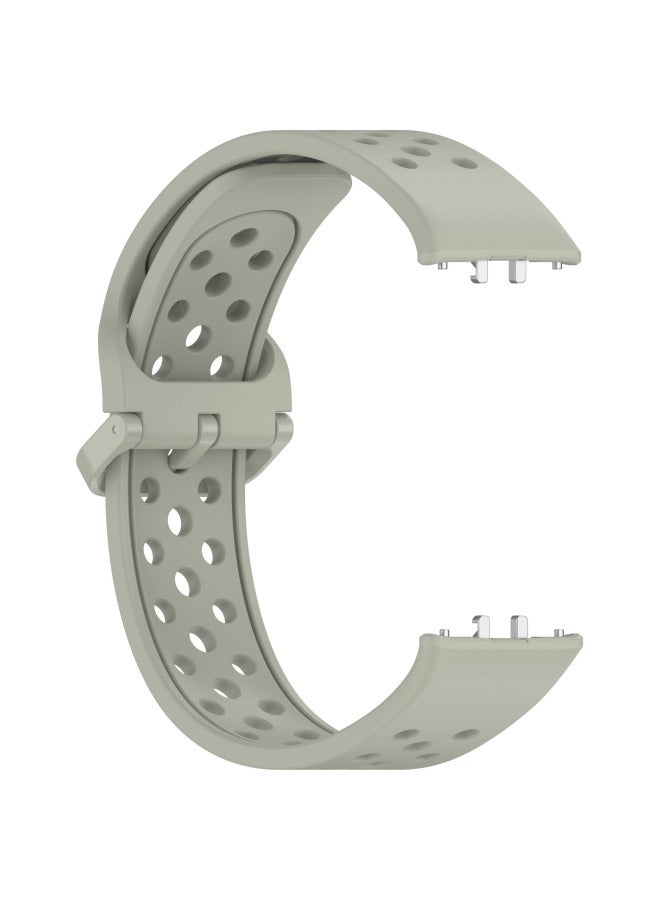 Loquat For Samsung Fit3 Monochrome Breathable Silicone Strap Galaxy Fit3 WATCH SM R390 Color Buckle-Color:gray Green  - Image 1