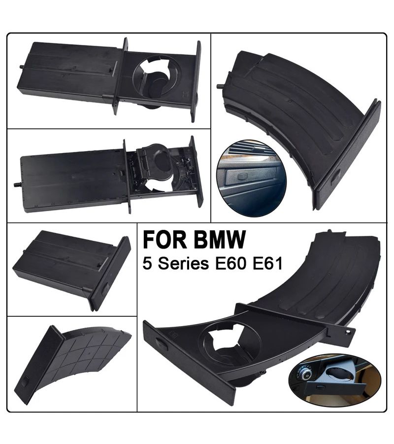حامل أكواب أمامي أيسر منحني لسيارة BMW الفئة الخامسة 2004-2010 - Image 4