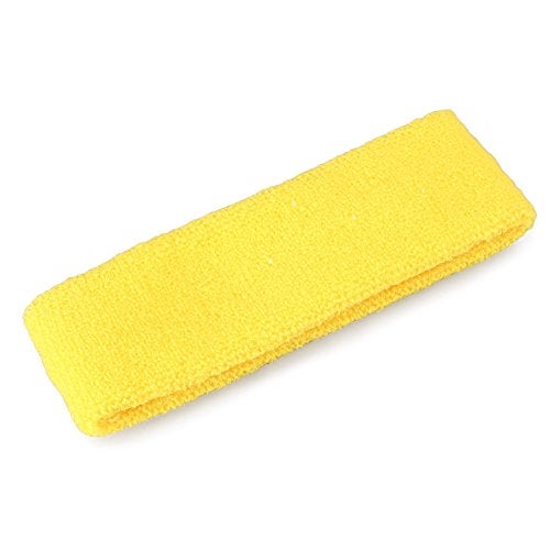 Mallofusa 10 PCS Cotton Sports Basketball HeadbandSweatband Head Sweat Bandbrace Gift Party Outdoor Activities Yellow - Image 3