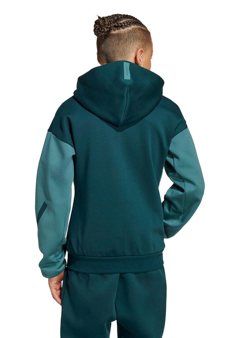 adidas Z.N.E. Full-Zip Colorblocked Hoodie Kids - Image 2