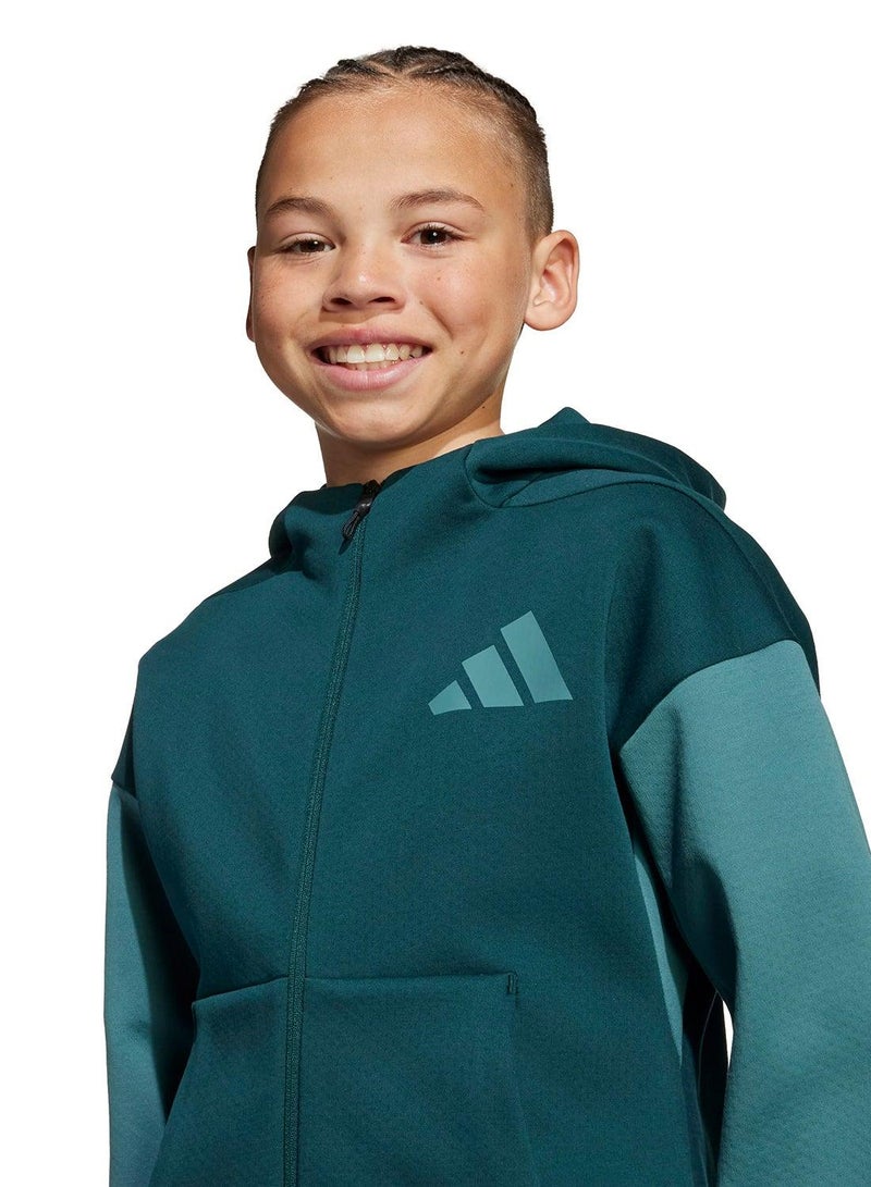 adidas Z.N.E. Full-Zip Colorblocked Hoodie Kids - Image 3