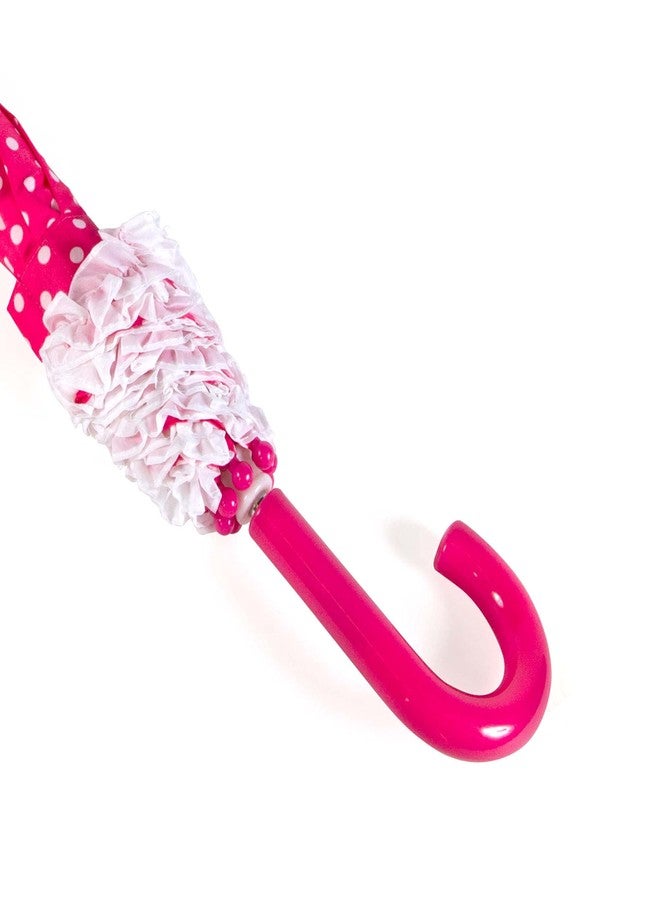 ShedRain Kids Umbrella - Pinch-Proof, Easy Grip Handle - Compact Children's School & Travel Umbrella with Large 33" Arc, Heavy Duty Steel Shaft & Fiberglass Ribs, Pink Polka, - Image 3
