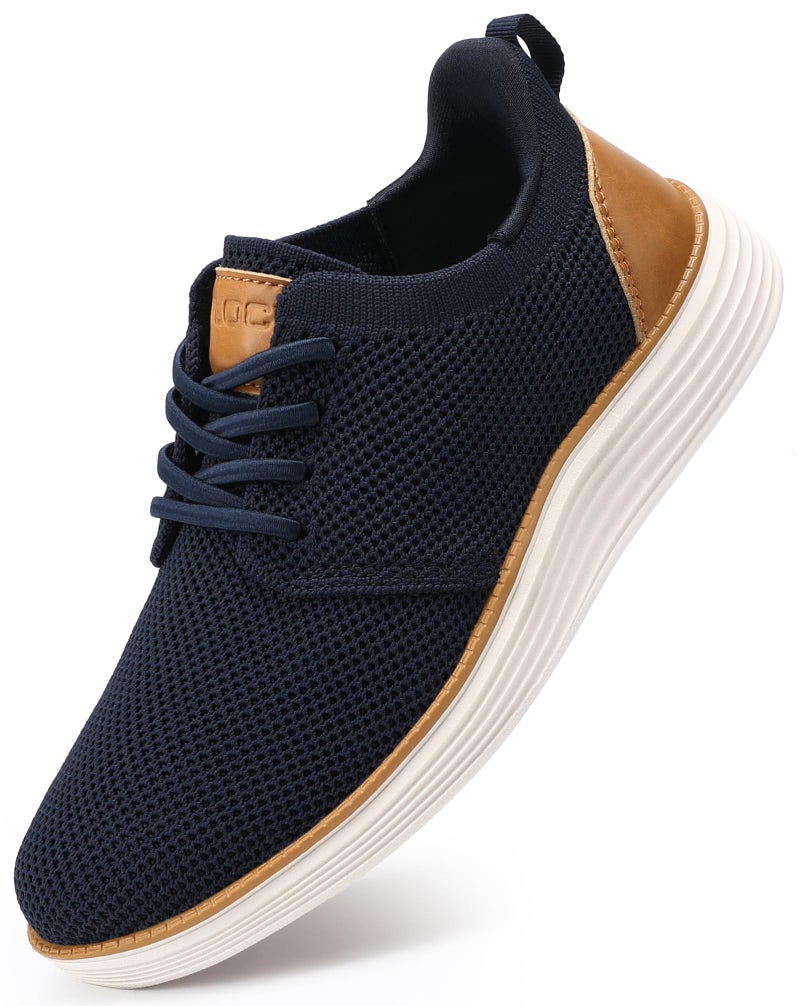 VILOCY Boy's Slip On Casual Dress Sneaker Hands Free Fashion Shoes Comfortable Oxfords Mesh Tennis Breathable School Uniform Formal Church Shoes Navy,36 - Image 1