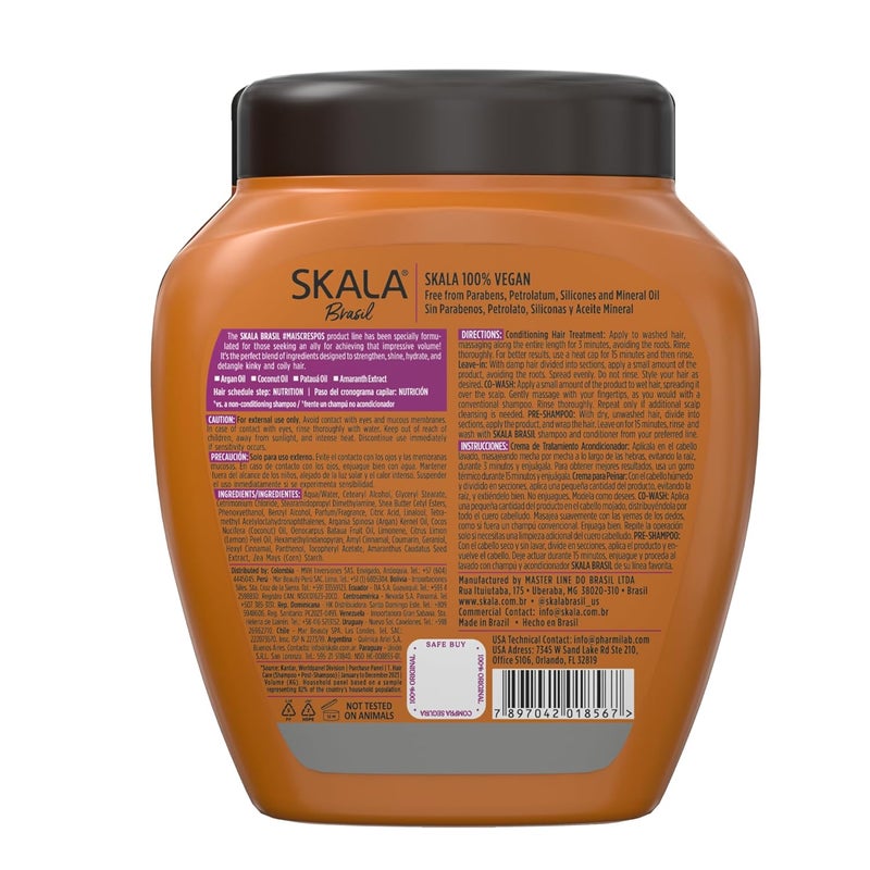 SKALA Mais Crespos 2-in-1 Treatment Cream and Leave-In Conditioner Strength, Detangling and Hydration for Coily and Kinky Hair, 1000 G - Image 2