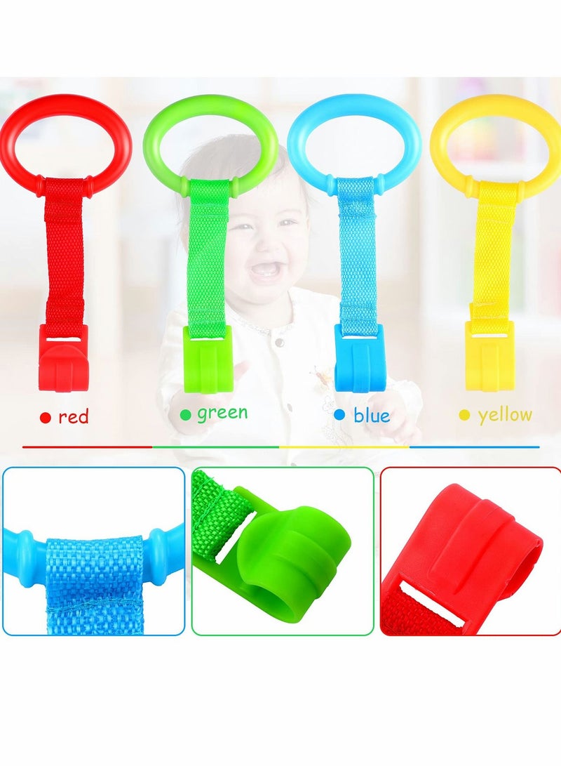 Excefore Baby Crib Pull Ring Baby Walking Exercises Assistant Rings Bed Stand Up Ring Hanging Ring Crib Pull Rings for Playpen Play Gym Cot Ring for Baby Toddler 8 Pieces  - Image 3