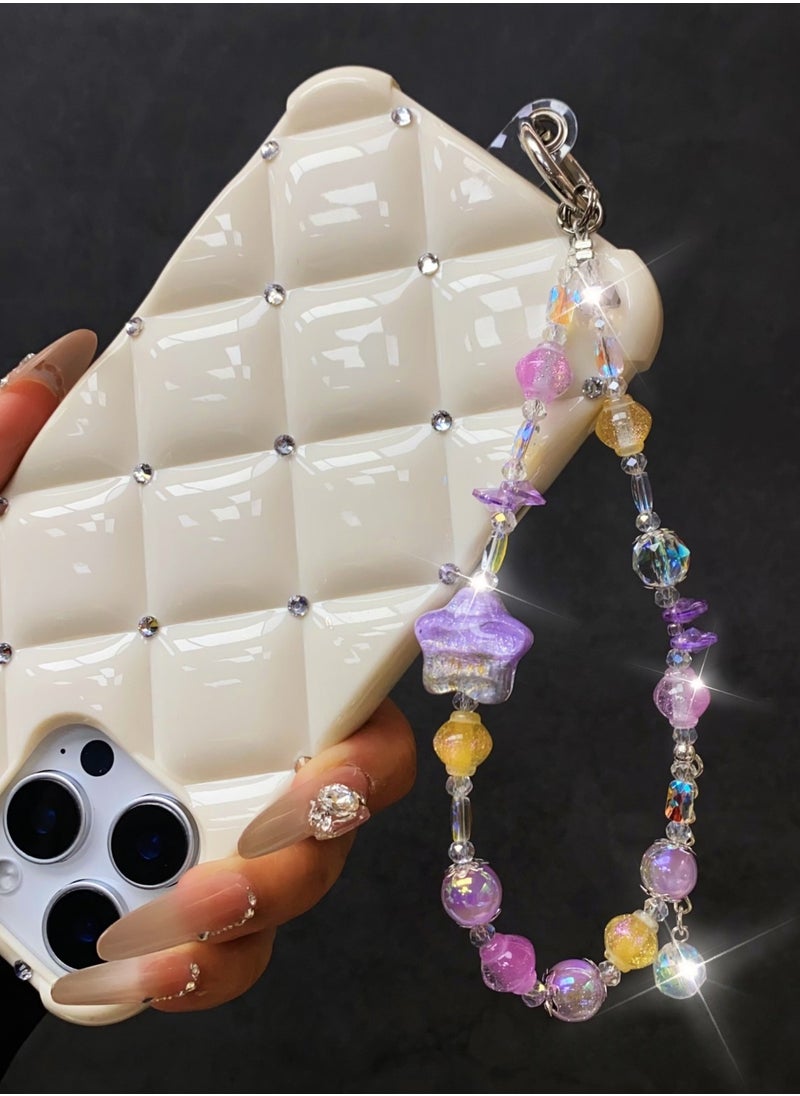 Generic Phone Charm, Natural Beaded Charms crystal lanyards, Anti-Lost Charm Wrist Strap Phone Lanyard Wrist Strap Keychain for Wallet Handbag Camera Cell Decoration  - Image 3