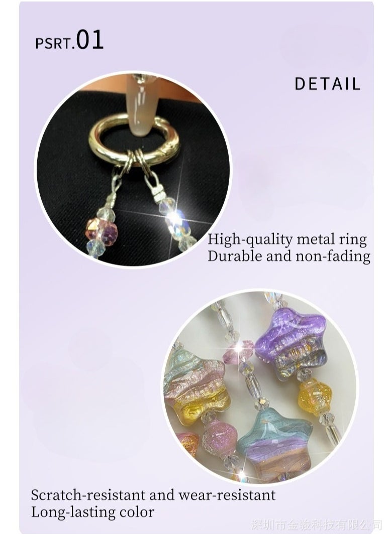 Generic Phone Charm, Natural Beaded Charms crystal lanyards, Anti-Lost Charm Wrist Strap Phone Lanyard Wrist Strap Keychain for Wallet Handbag Camera Cell Decoration  - Image 4