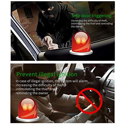BANVIE Car Alarm System, Security Antitheft Alarm Systems with Keyless Entry, with Microwave Sensor & Shock Sensor - Image 3