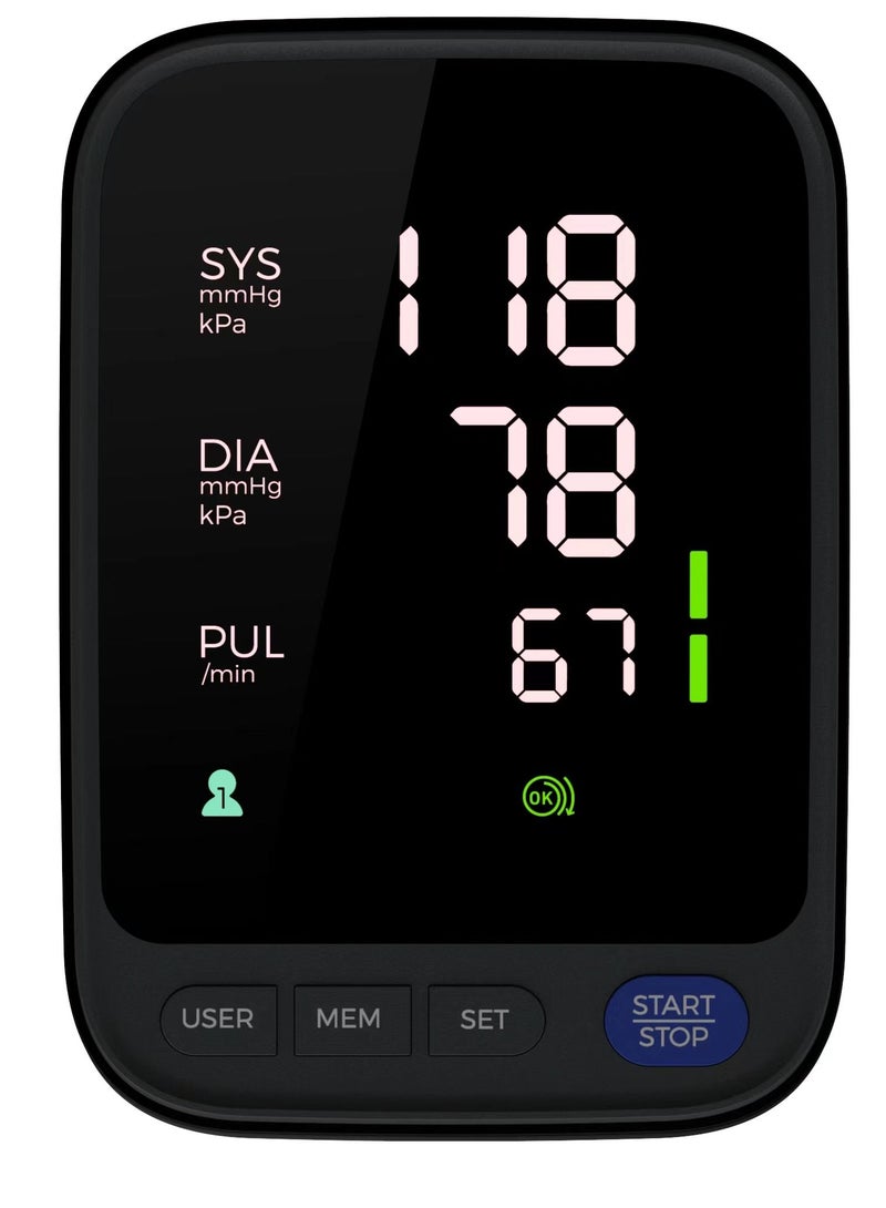 Youque Intelligent Automatic Electronic Blood Pressure Monitor With LED Digital Display Black - Image 2