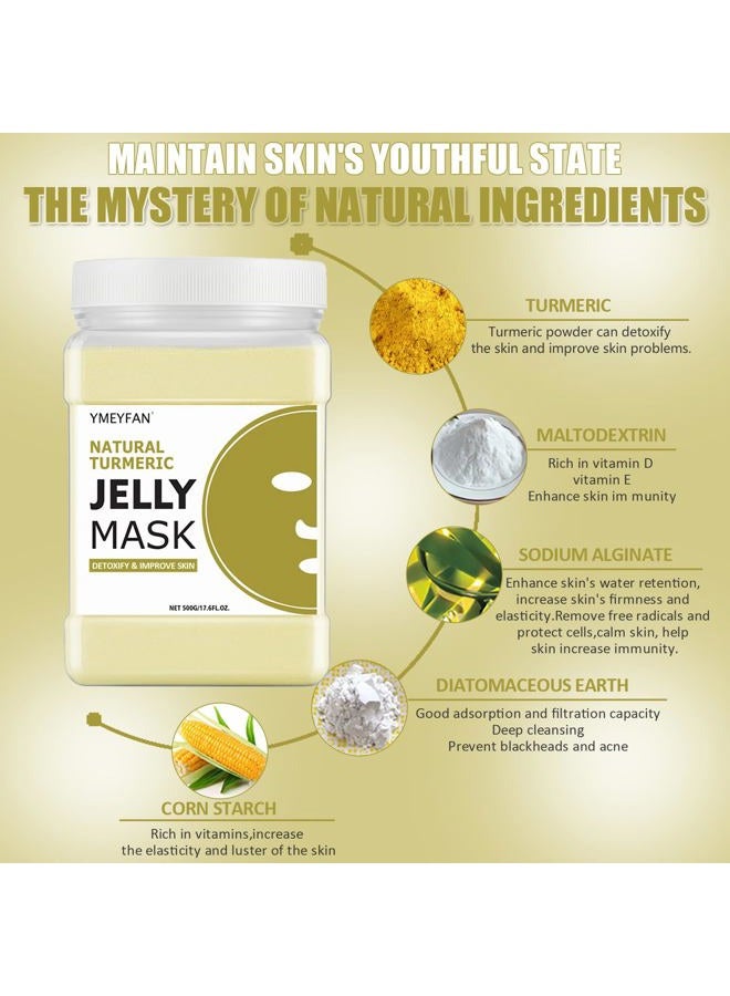 YMEYFAN Hydro Jelly Mask Powder for Facials Pro, Turmeric Controlling Oil Deep Cleansing Blackheads Removal Peel Off Gel Face Mask Skin Care, Esthetician Supplies - Image 4