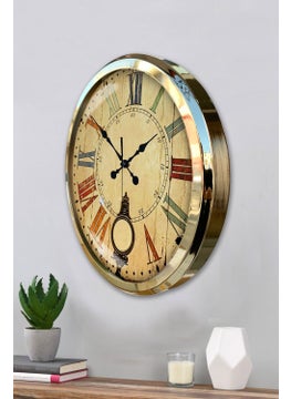 Platin Saat Platinum Clock 52 cm Gold Metal Color Wall Clock  - Image 3