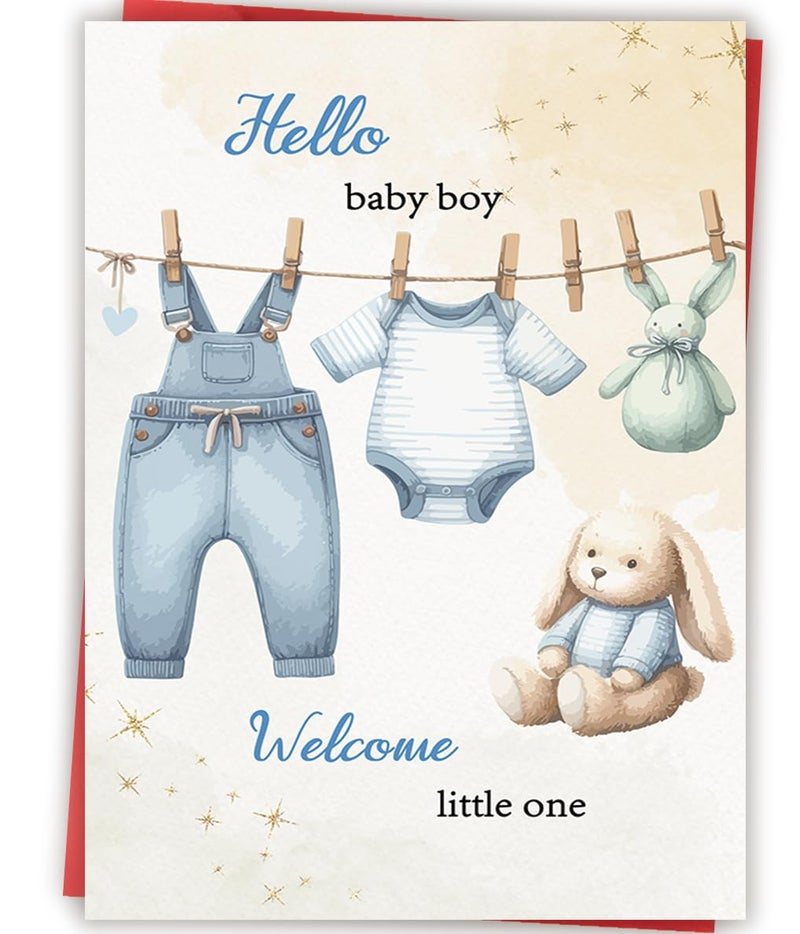 Amorista Funny Baby Shower Card, New Baby Boy Card, Congratulations Newborn Baby Boy Gift - Image 1