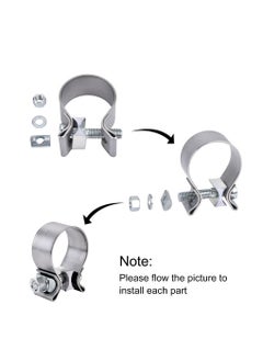 KASTWAVE Exhaust clamp, KASTWAVE 1.75" 1 3/4 Exhaust Narrow Band Muffler Seal Clamp Stainless Steel Fit for Pipes, Mufflers, Catalytic Converters, Headers, Manifolds (2PCS)  - Image 5