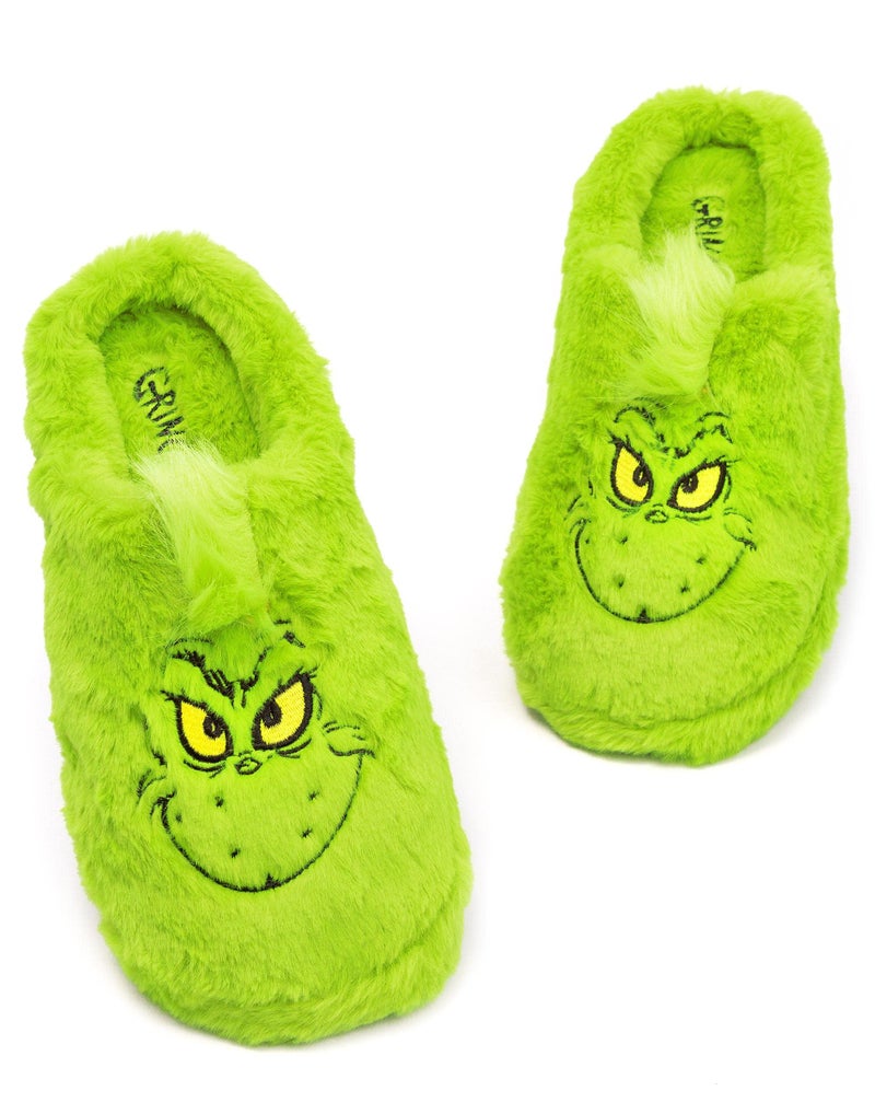 The Grinch Plush Slippers for Adults | Cozy Fuzzy Christmas House Shoes for Men & Women - Image 1