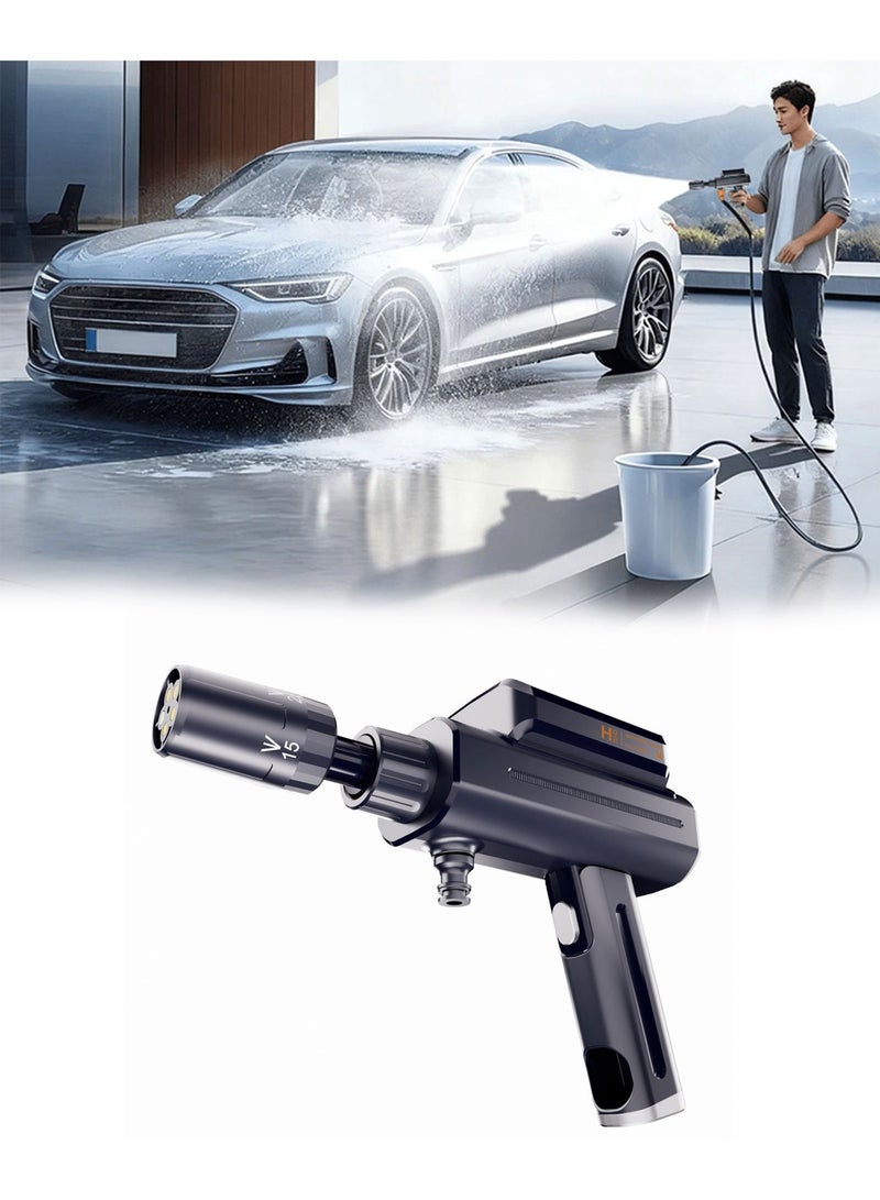 BlueFire Silent Foldable Cordless Pressure Washer | 5-in-1 Multi-Function Nozzle with High-Pressure Jet | 300 PSI Portable Power Spray Gun w/ 4000mAh Removable Battery & 16ft Hose | Ideal for Car Wash, Bike, Patio & Watering Garden - Image 1