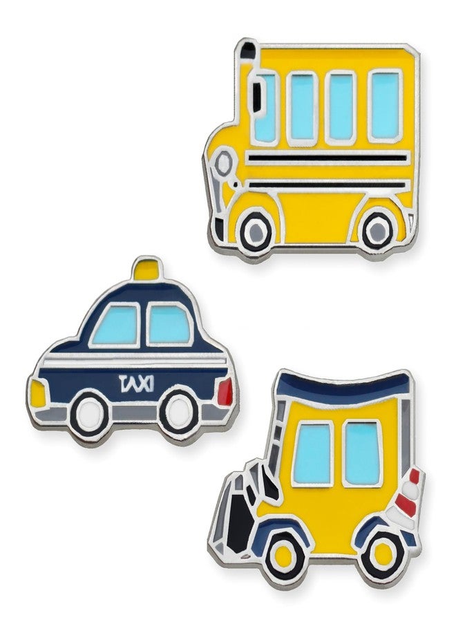 FURE Urban Vehicles Enamel Pins - Set of 3 Multi-colour Metal Enamel Pins for Men & Women - Image 1