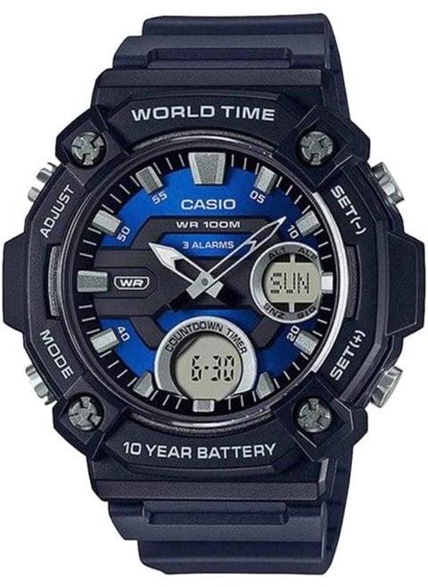 Casio Watch for Men AEQ-120W-2AVDF Analog - Digital Resin Band Blue