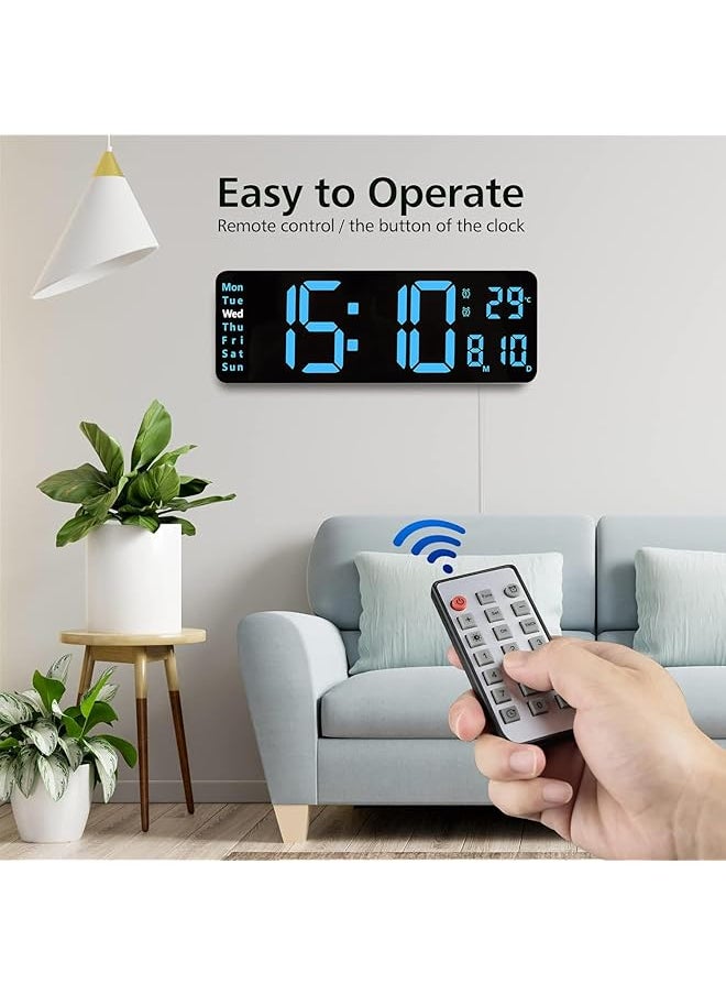 DMG TECH Digital Wall Clock Large Display 32Cm Large Digital Wall Clock With Led Digital Clock Automatic Brightness Dimmer Big Clock With Date Week Temperaturewith Remote Control Grledqzo  - Image 3